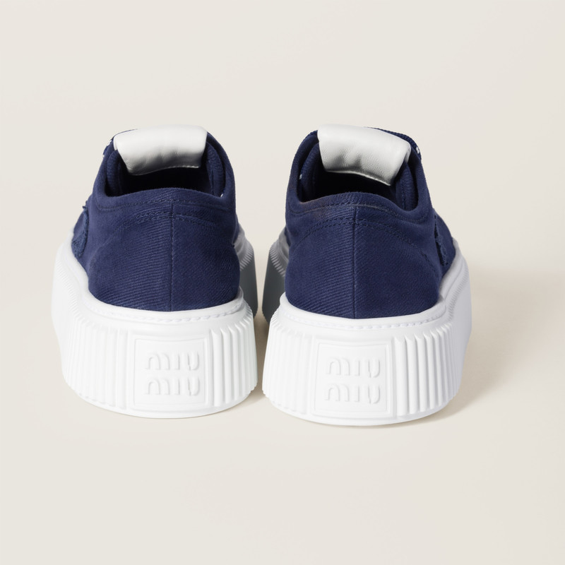 Miu Miu Denim sneakers with logo outlook