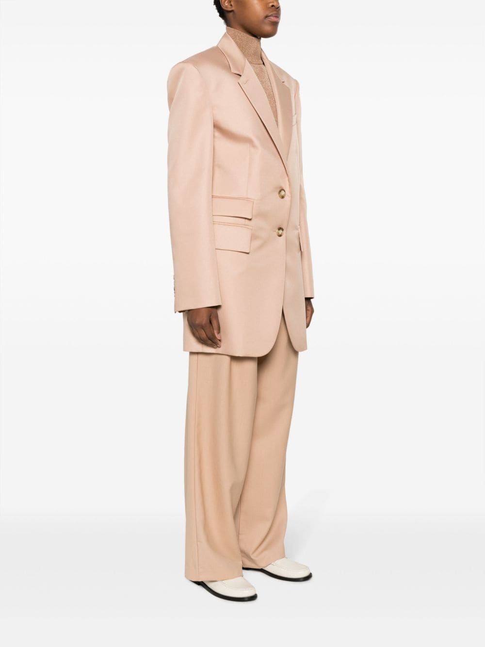 notched-lapels single-breasted blazer - 3