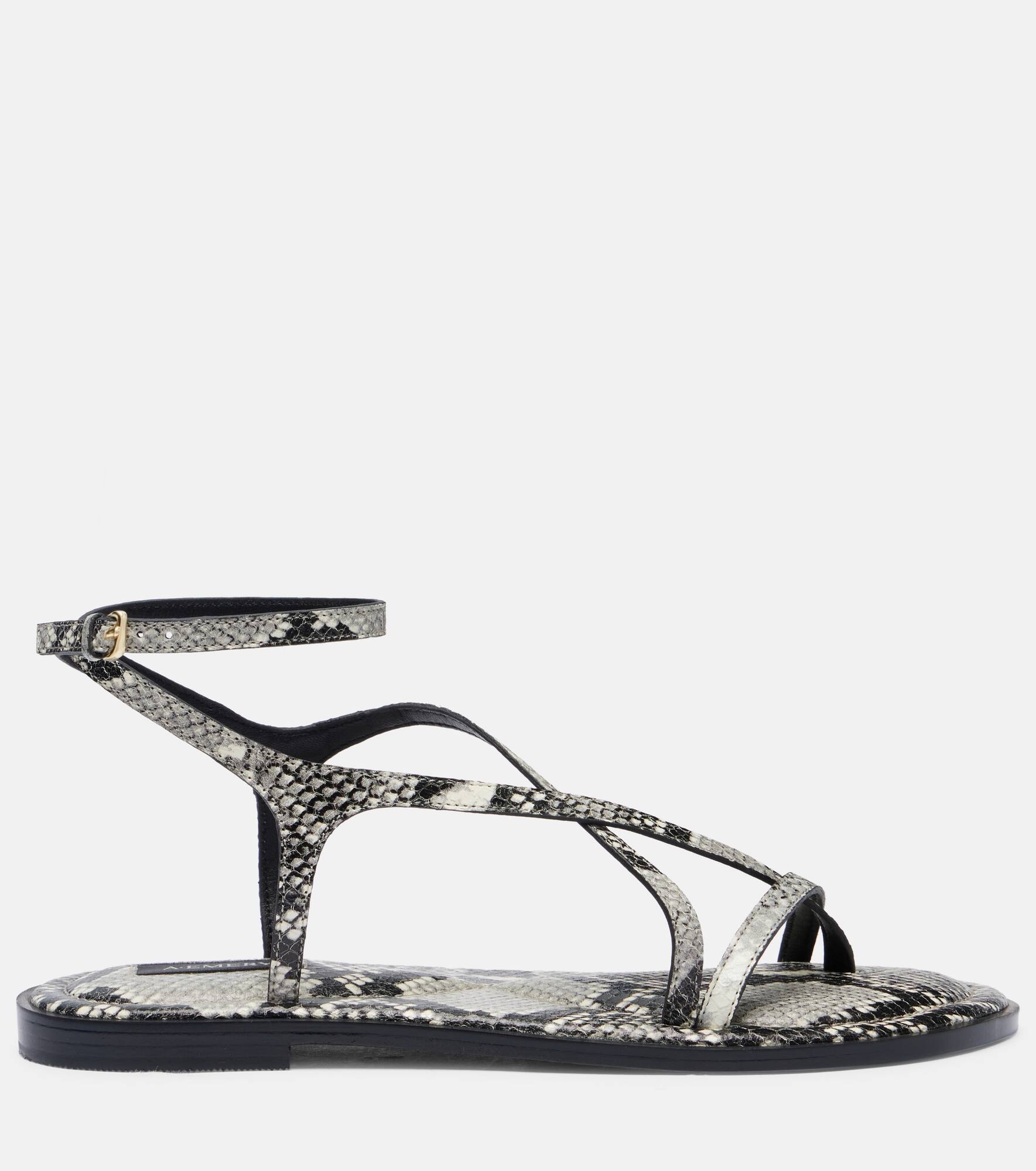 Edna snake-effect leather sandals - 4