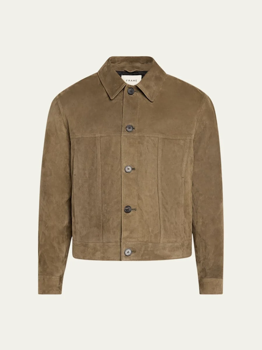 Men's Suede Trucker Jacket - 1