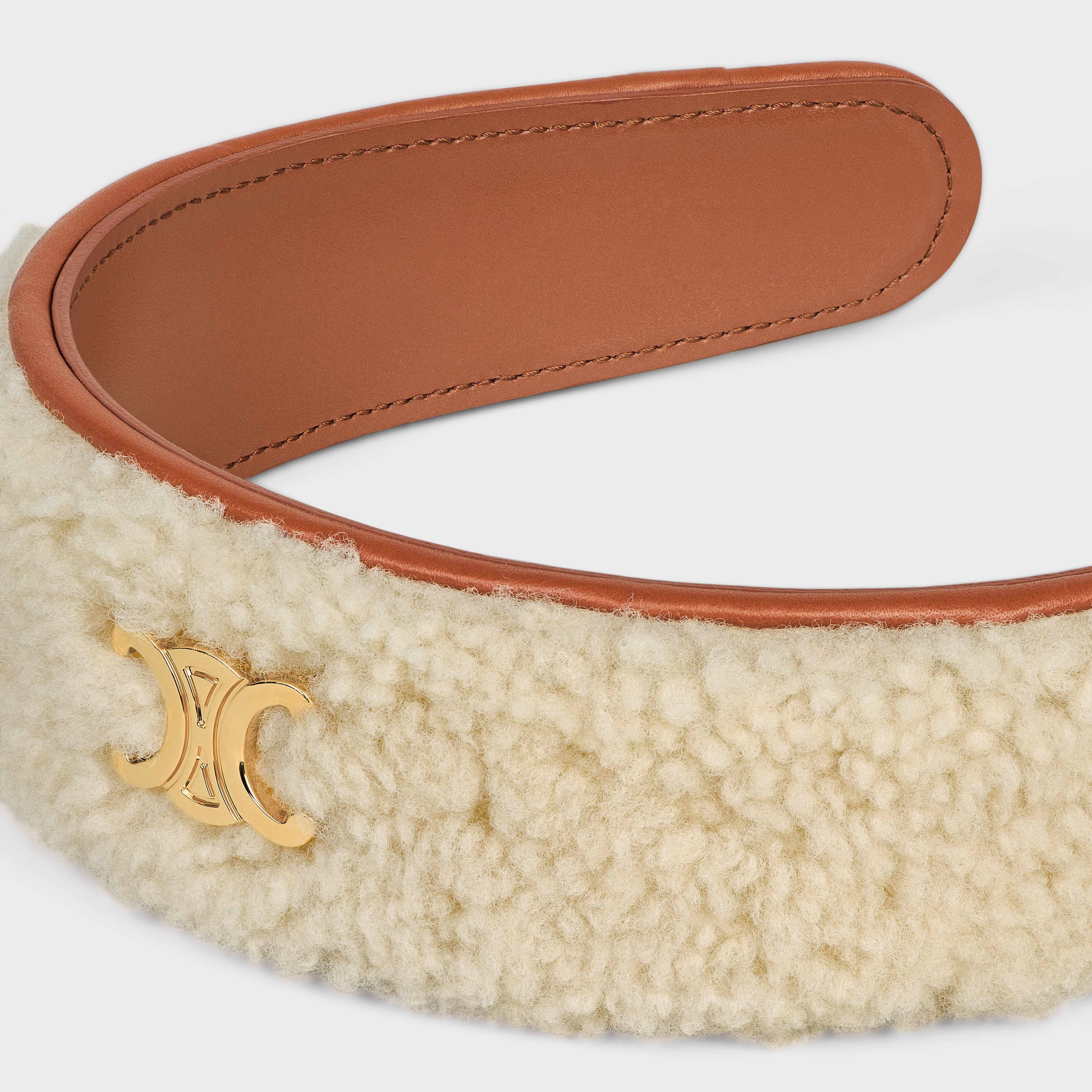☆【CELINE】☆(W) Triomphe Canvas Headband in Calfski.n☆ CELINE Celine Headband in Triomphe Canvas and Calfskin