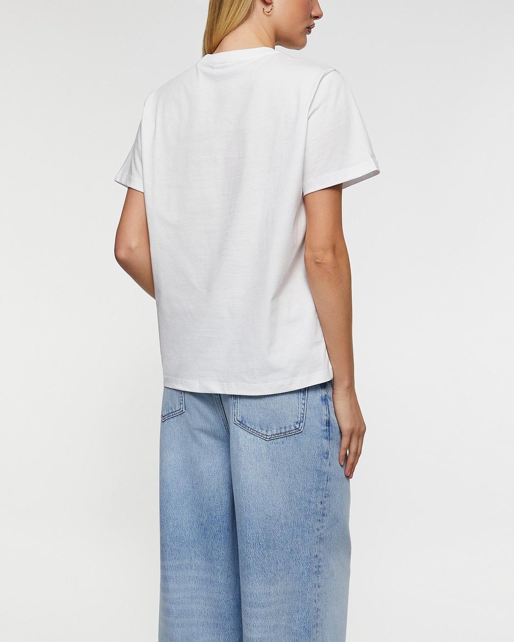 T-Shirt Basic Jersey Cherry Relaxed White - 4
