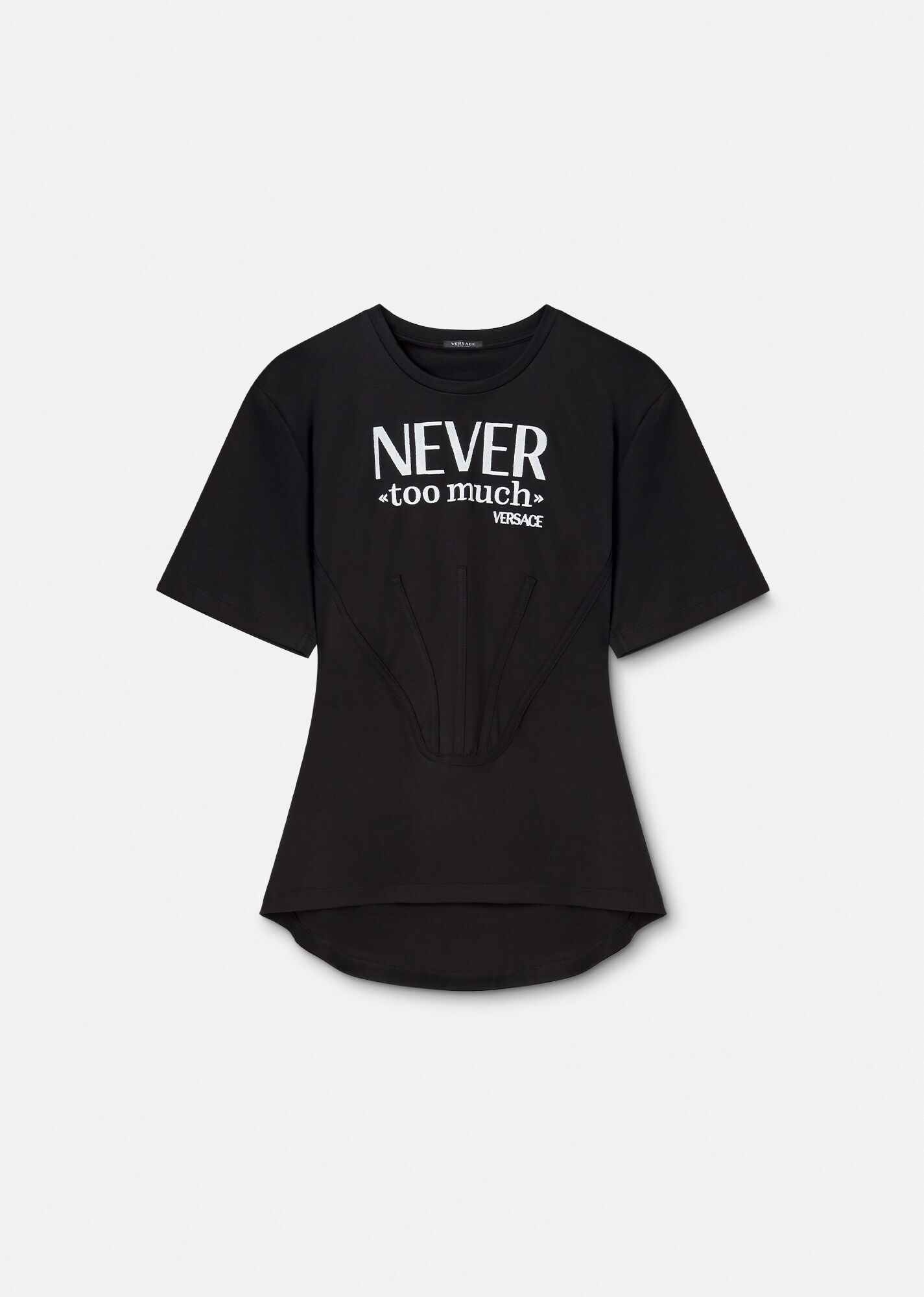Tシャツ・カットソー VERSACE \"NEVER TOO MUCH\" COTTON JERSEY CORSET T-SHIRT VERSACE 