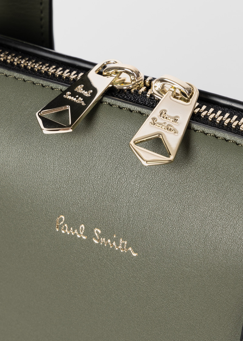 Signature Stripe Trim Forest Green Calf Leather Folio 3