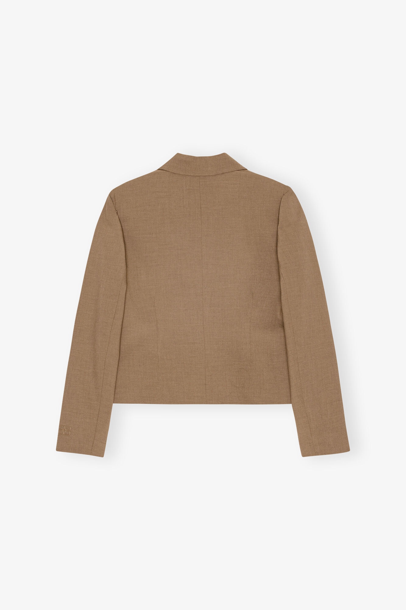BROWN DRAPEY MELANGE FITTED BLAZER - 6