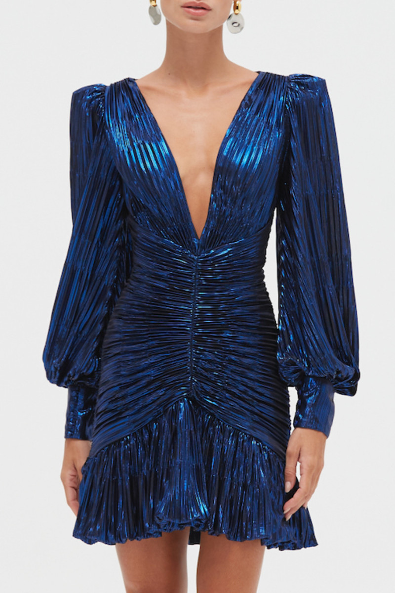 METALLIC PLISSE MINI DRESS 3