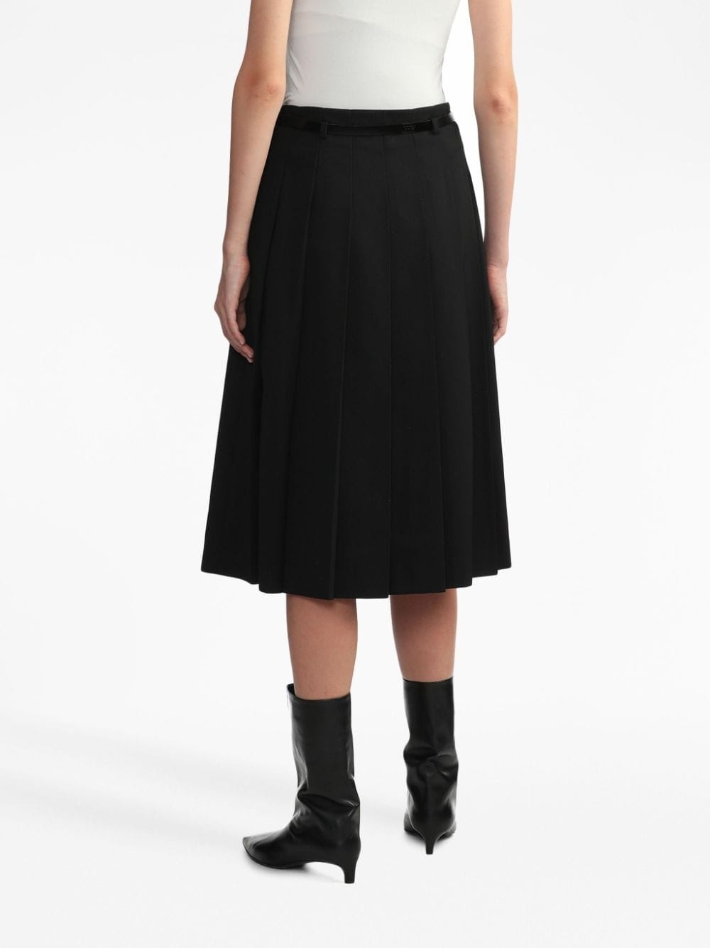 knife-pleat wool skirt - 4