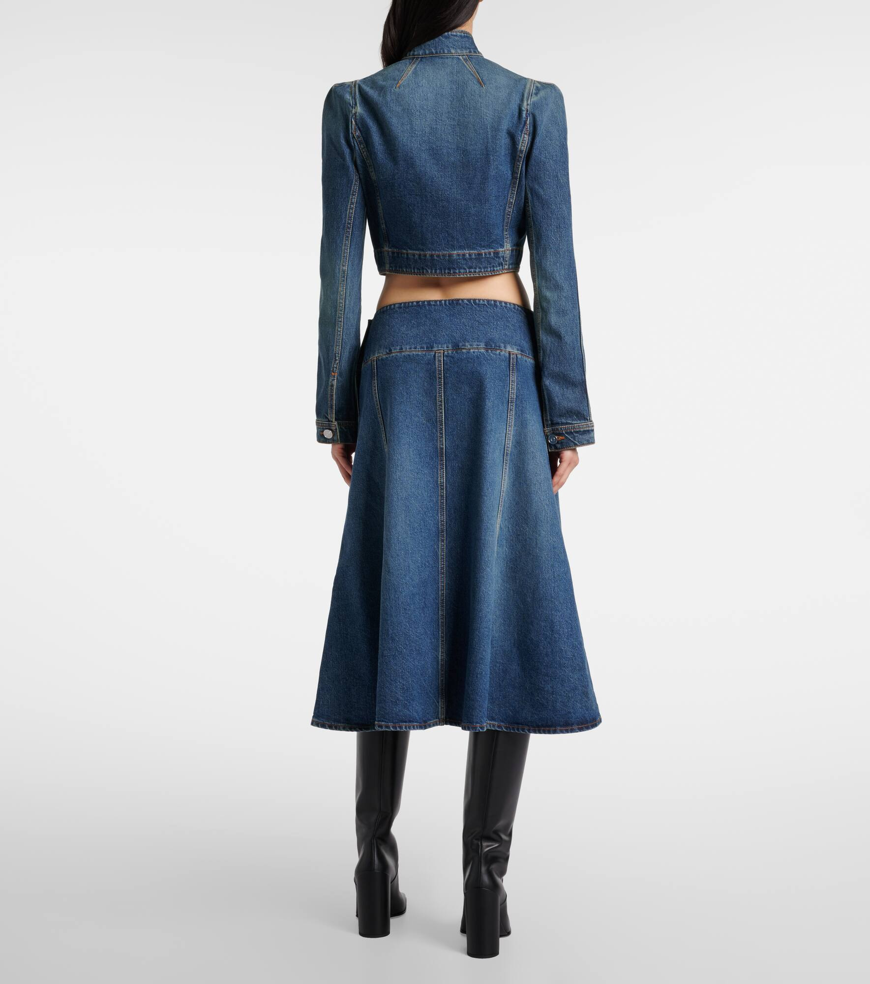 Denim midi skirt - 3
