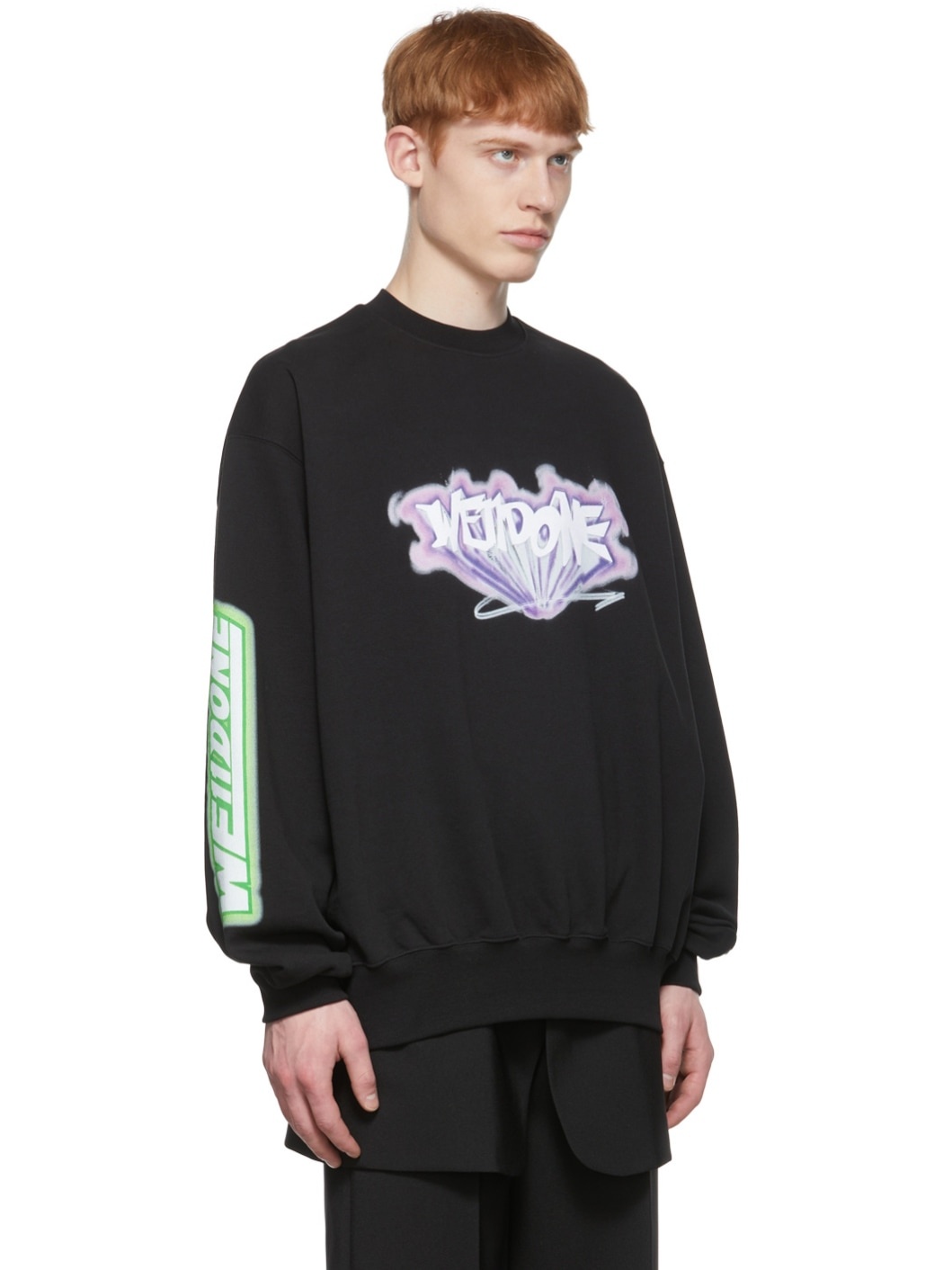 Black Cotton Sweatshirt - 2
