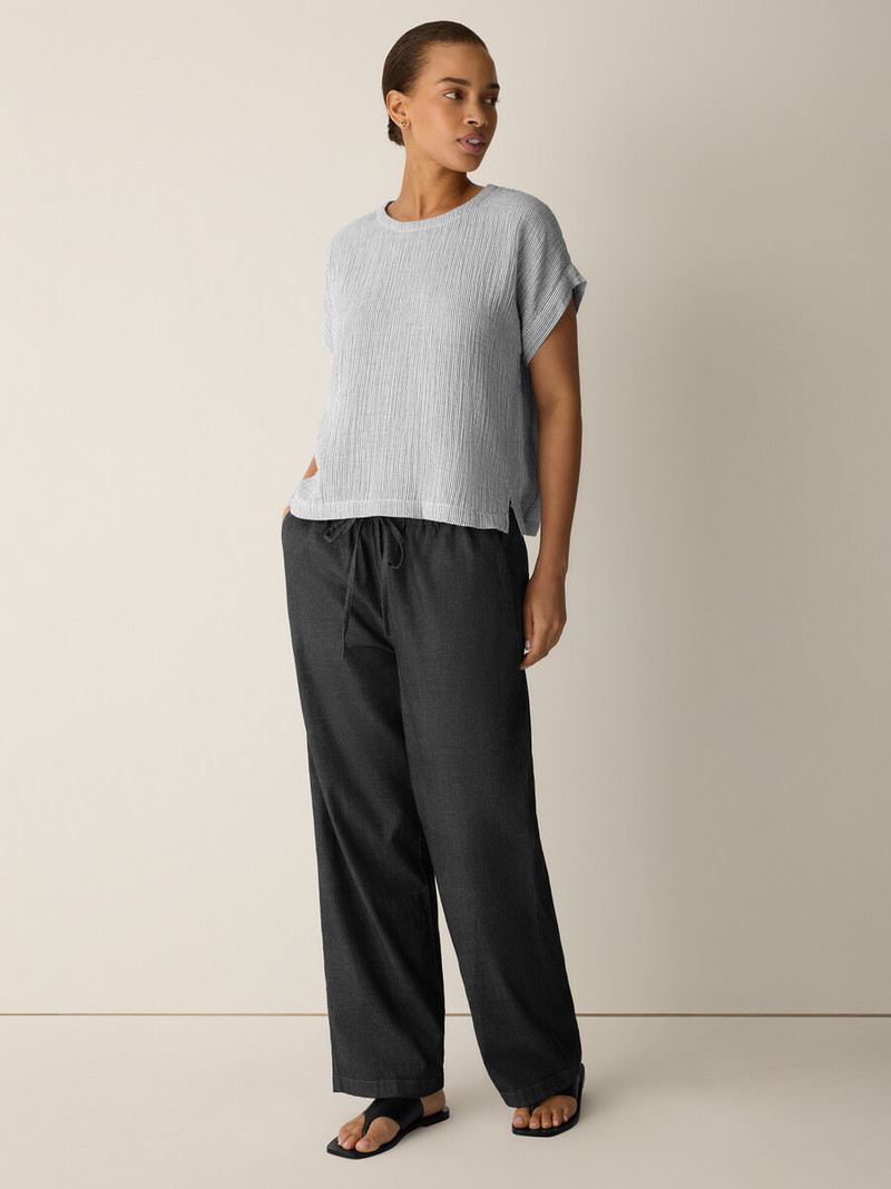 Striped Organic Cotton Gauze Square Top 3
