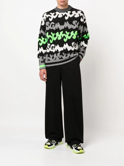 MSGM logo-print crew-neck jumper outlook