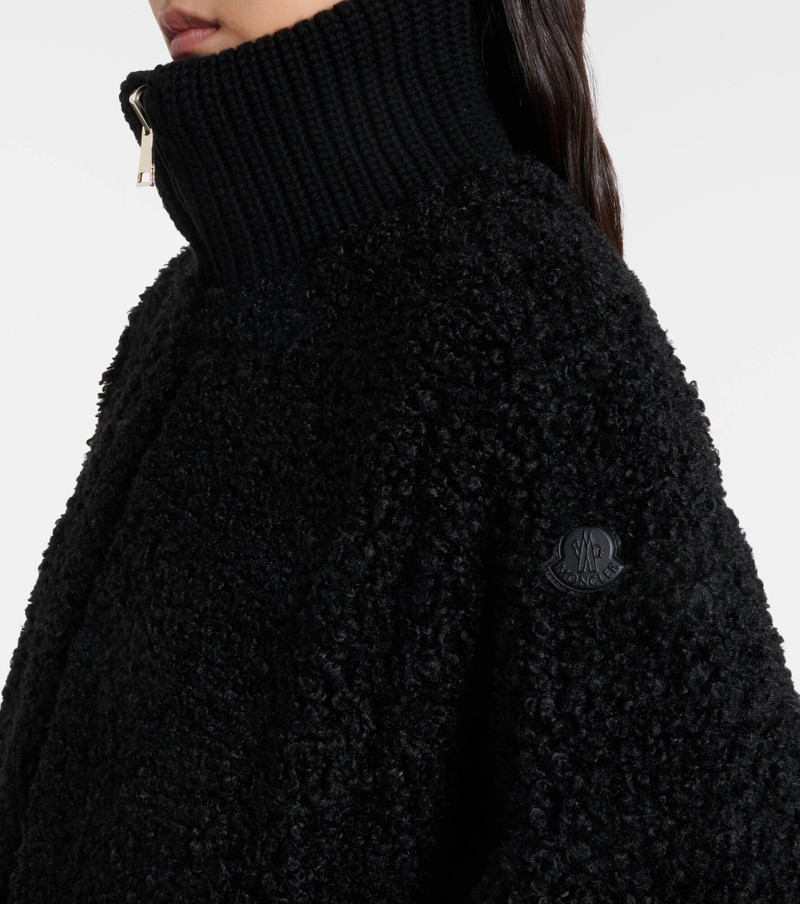 Reversible leather-trimmed cape 4