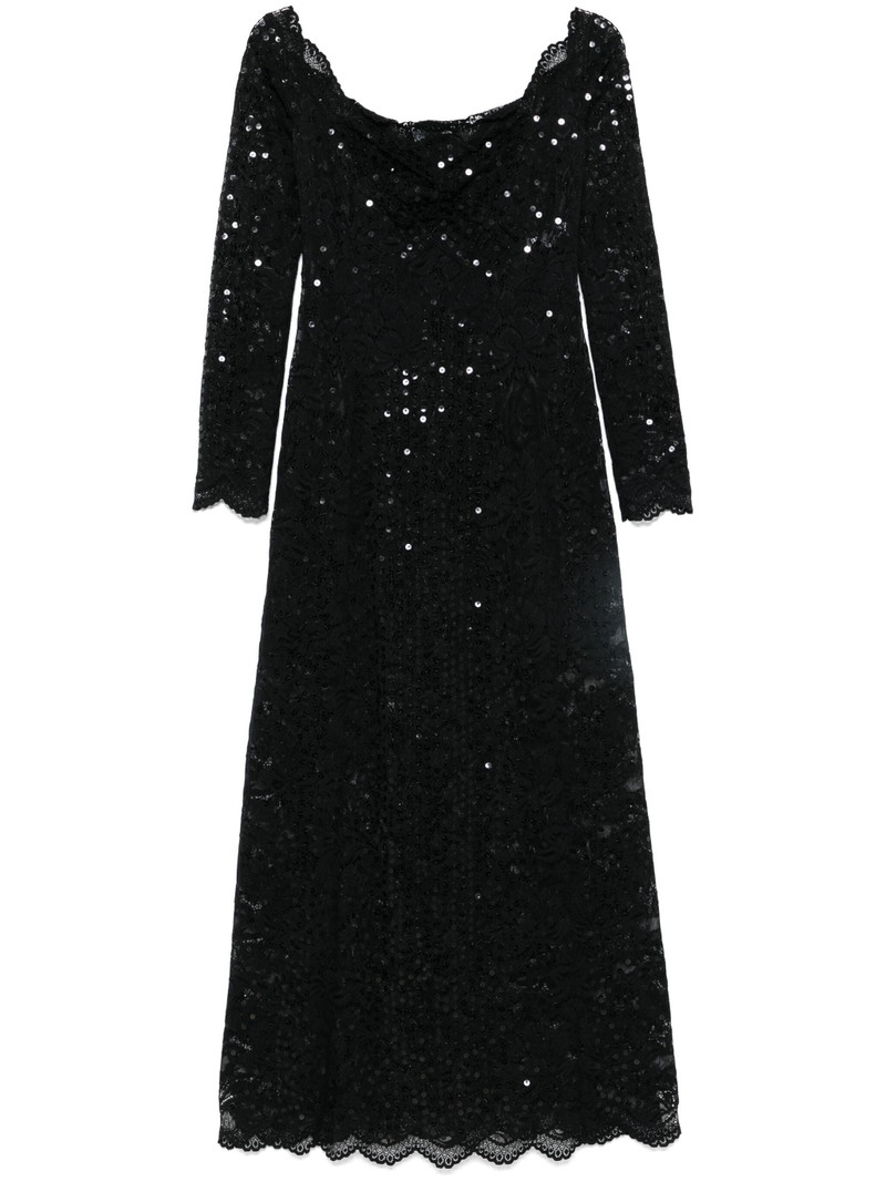 Sequin-embroidered Lace Maxi Dress 1