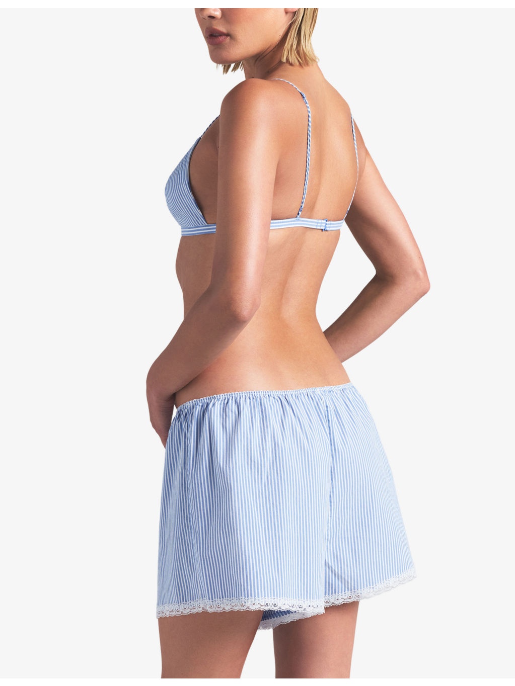 Sleep Striped Cotton Shorts - 4