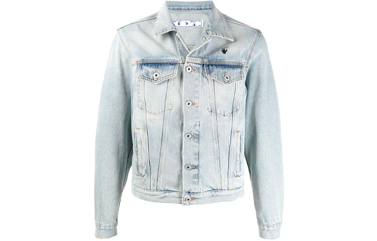 Off-White SS21 Back Printing Denim Jacket Blue OMYE054R21DEN0024010 - 2