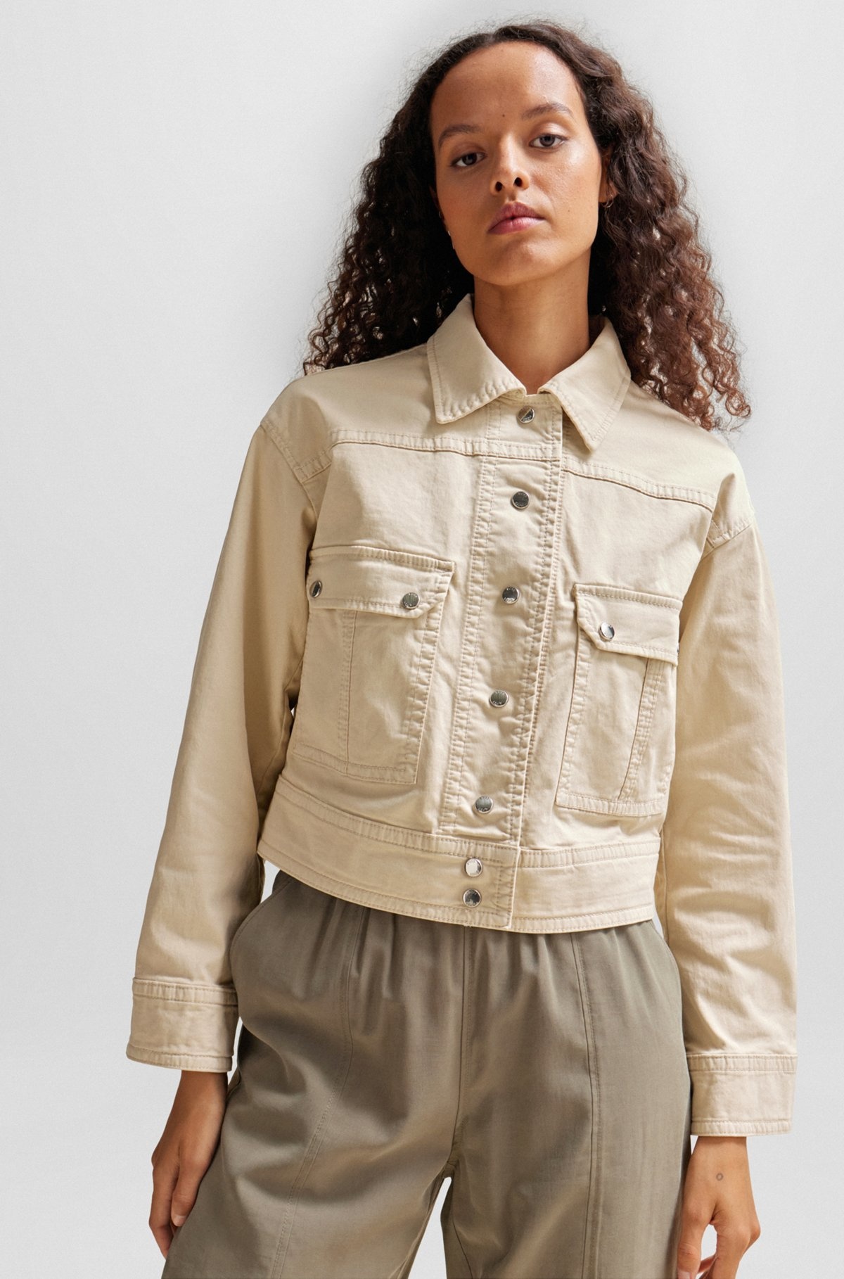 RELAXED-FIT JACKET IN STRETCH-COTTON TWILL - 5