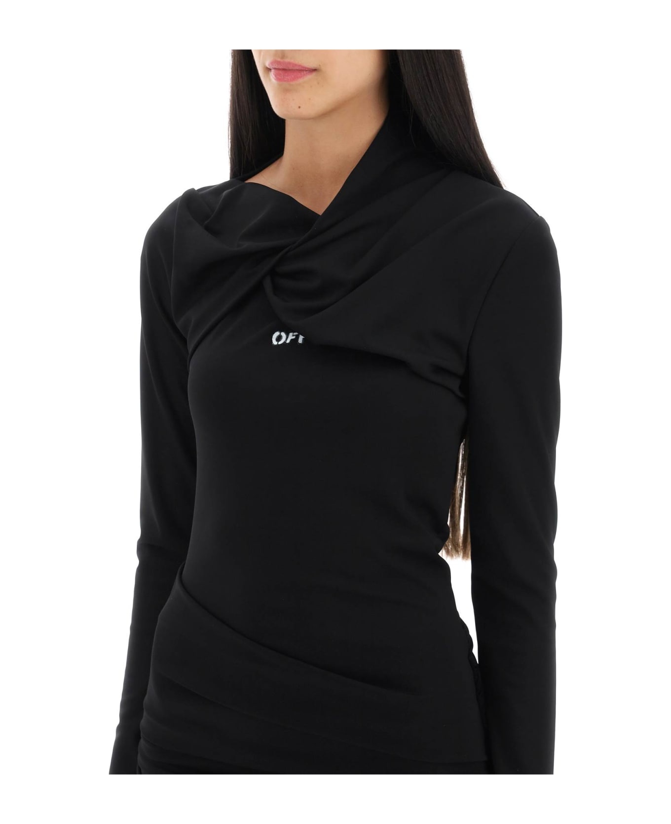 Black Viscose Mini Dress - 4
