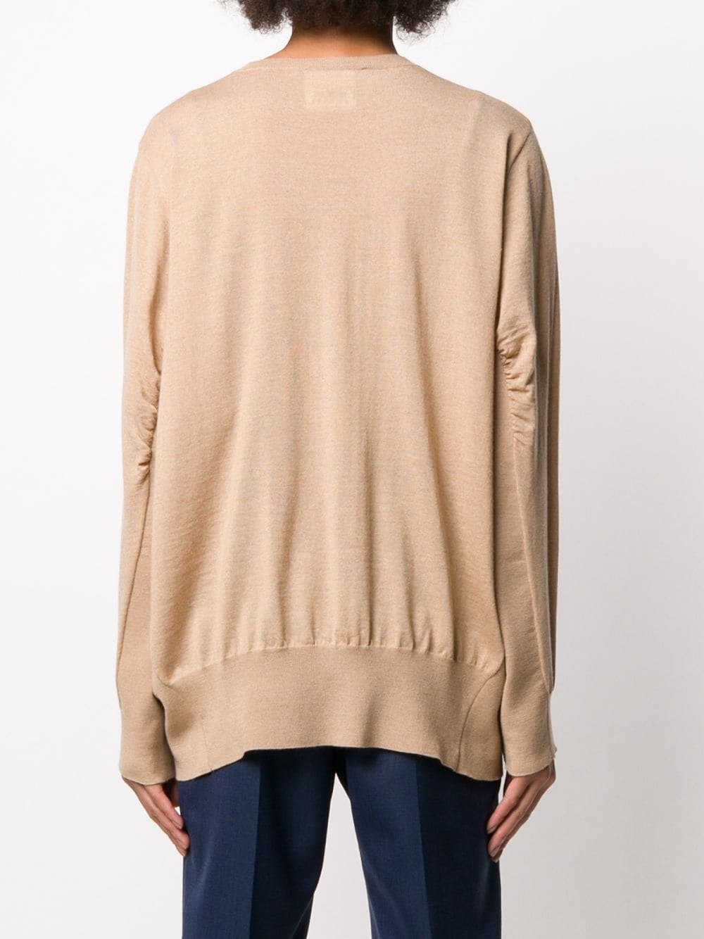 fine-knit asymmetric-hem jumper - 4