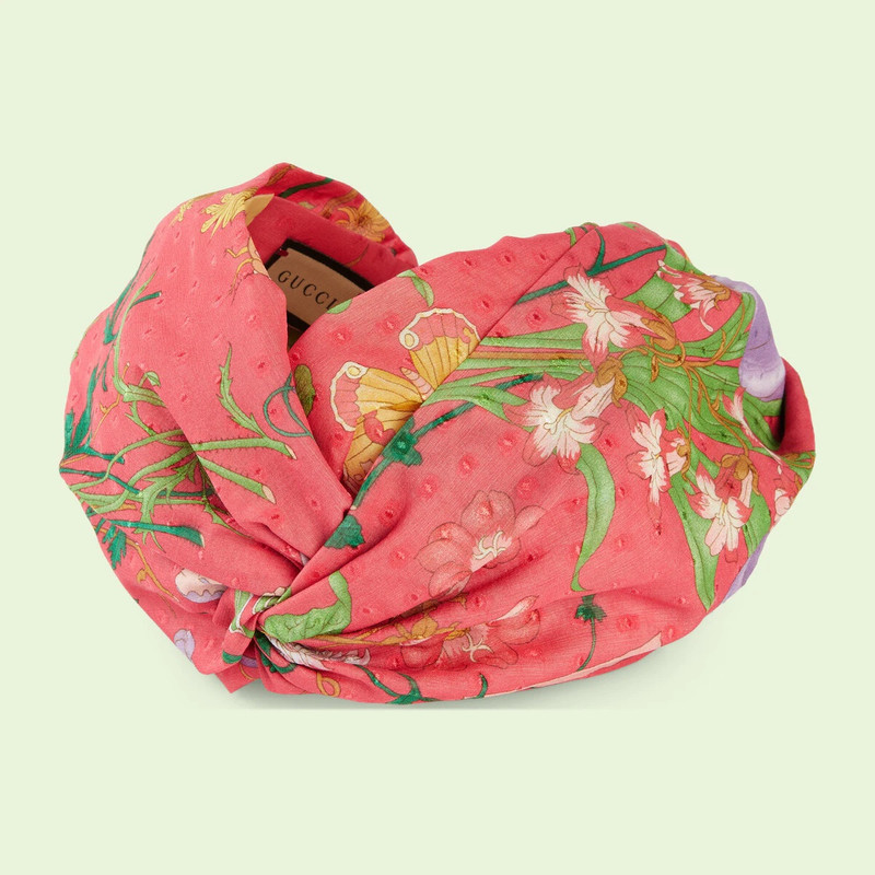 GUCCI Flora print silk headband outlook