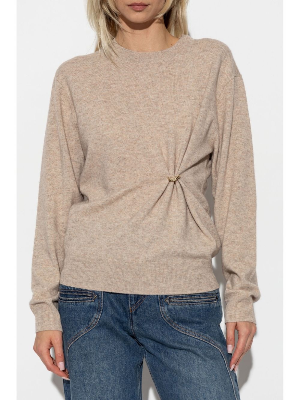 brooch-detail sweater - 3