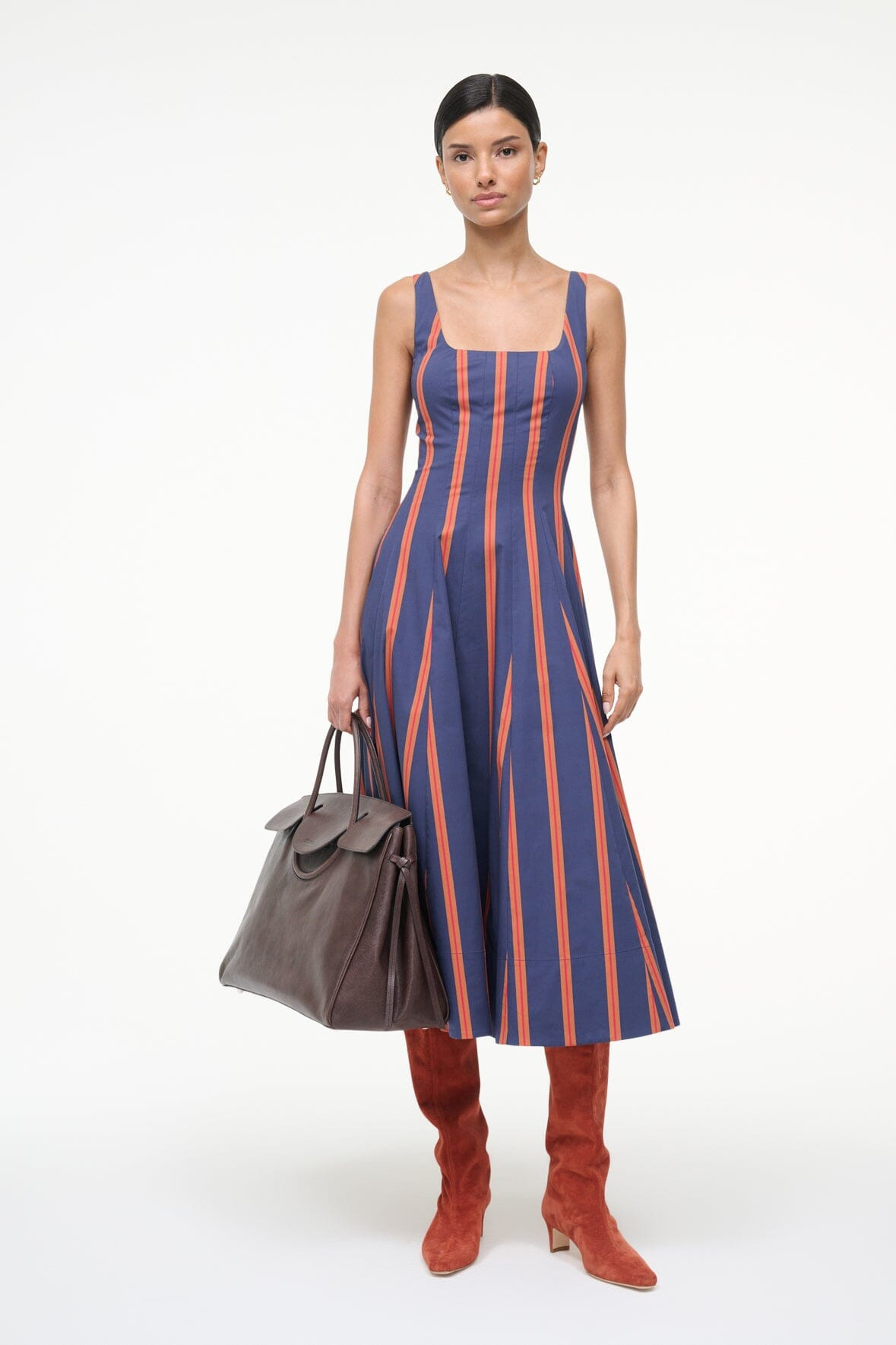 STAUD WELLS DRESS RAILROAD STRIPE - 6