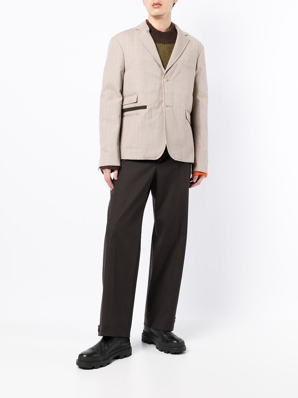 pouch-pocket single-breasted blazer - 6