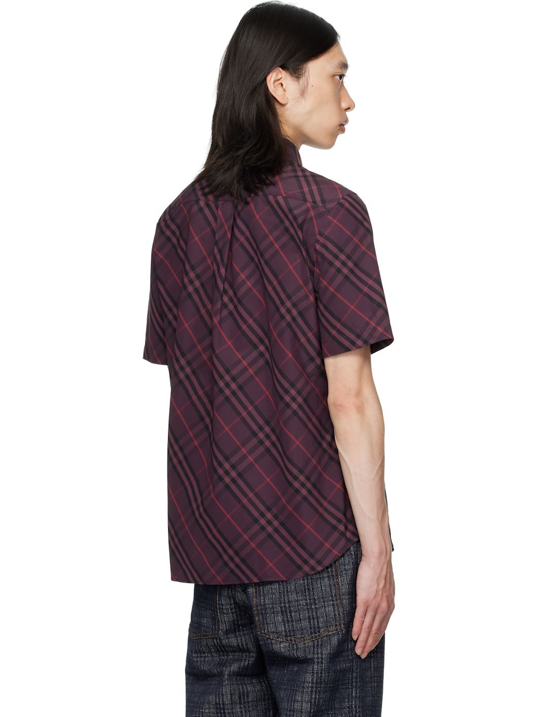 Purple Robert Check Short Sleeve Shirt - 3