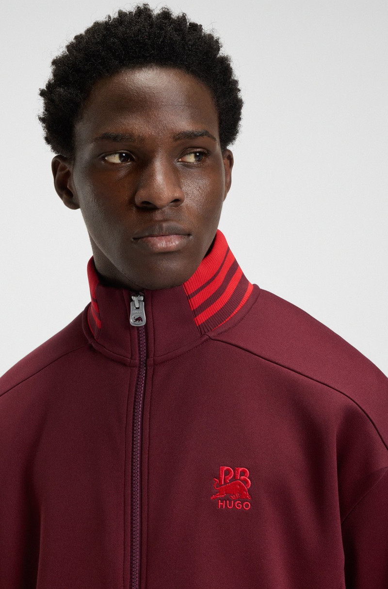 HUGO X RB ZIP-UP SWEATSHIRT WITH BULL-GRAPHIC LOGO 3