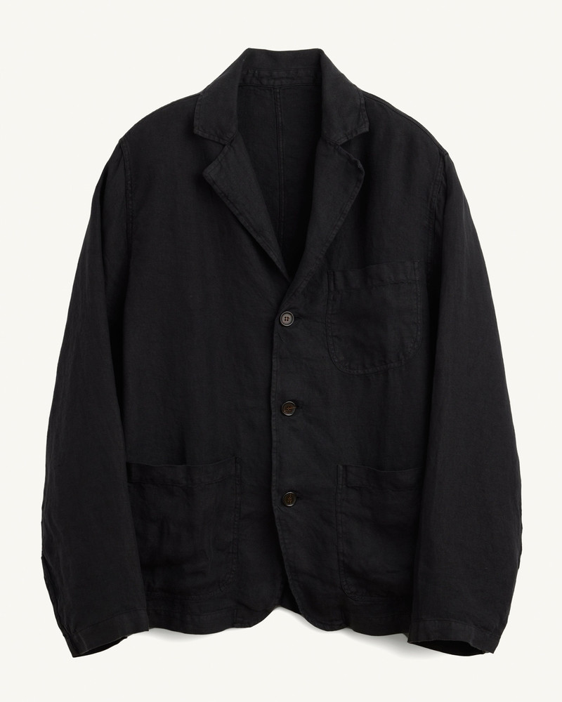 LINEN BLAZER - BLACK 1