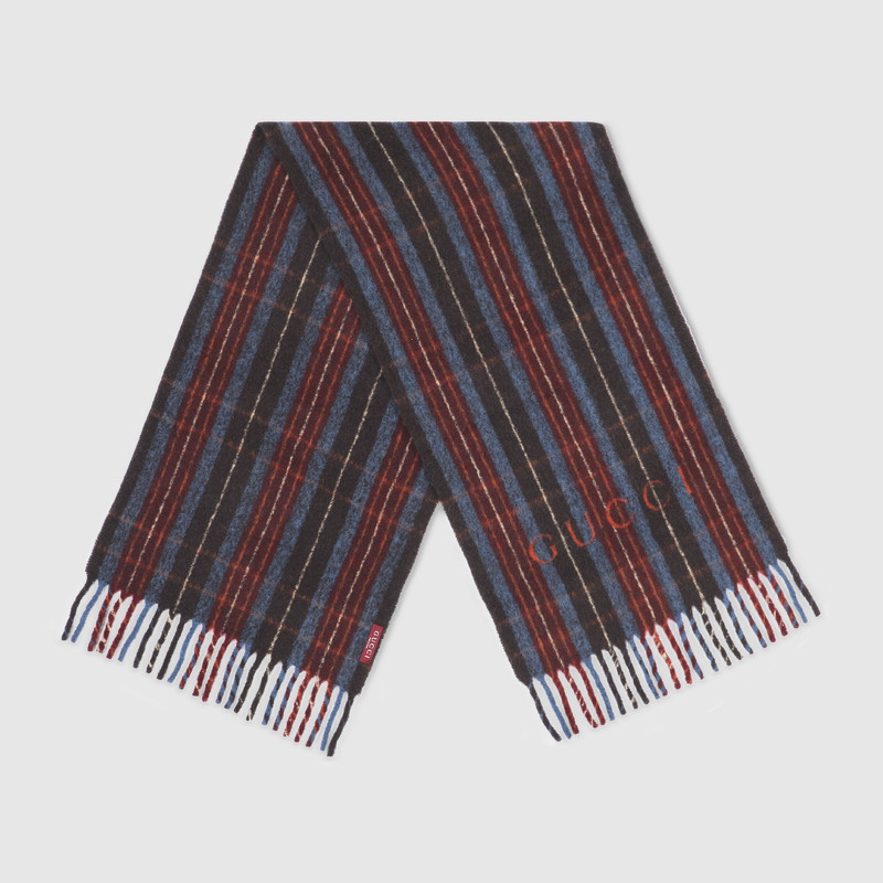 GUCCI Wool scarf with Gucci logo outlook