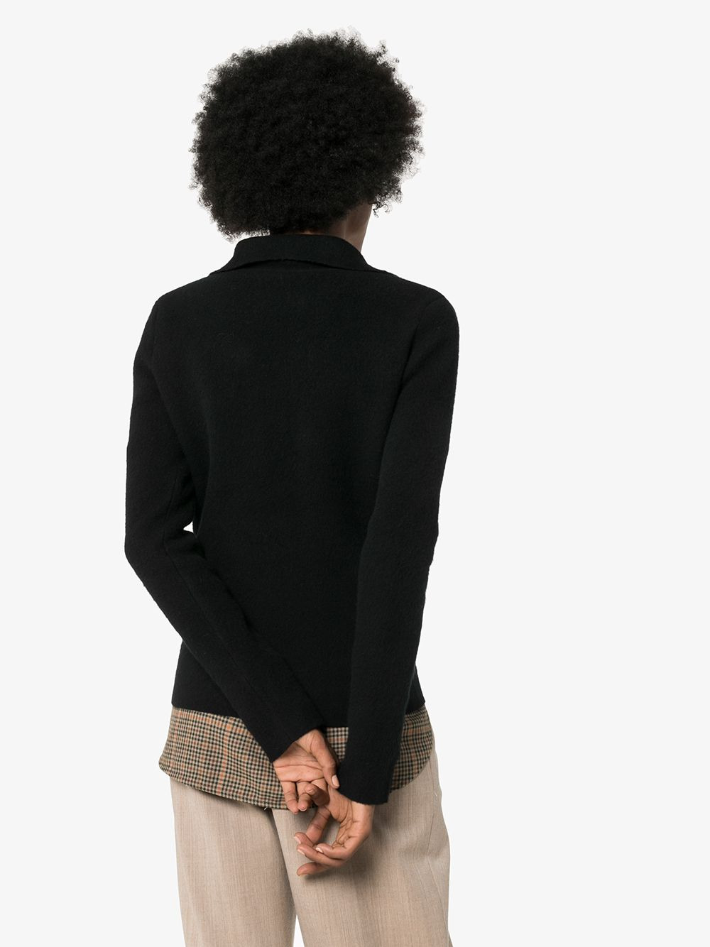 Collared v-neck knit jumper - 4