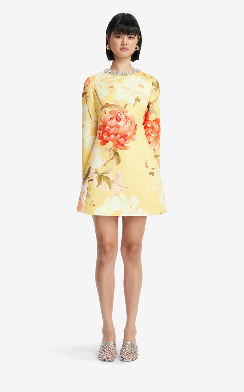 LEO LIN Aliza Embellished Mini Dress yellow outlook