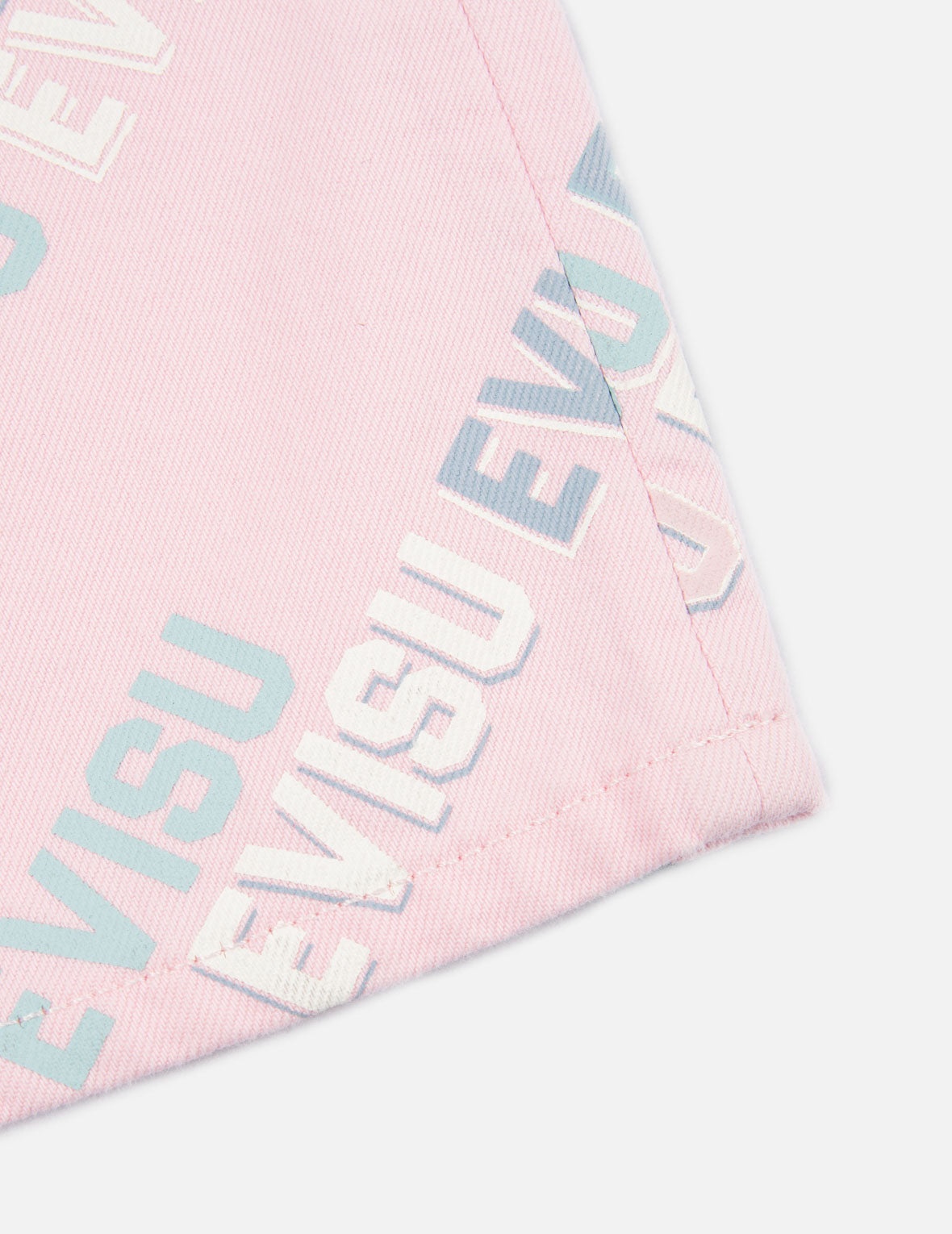 Allover Logo Print Denim Mini Skirt - 11
