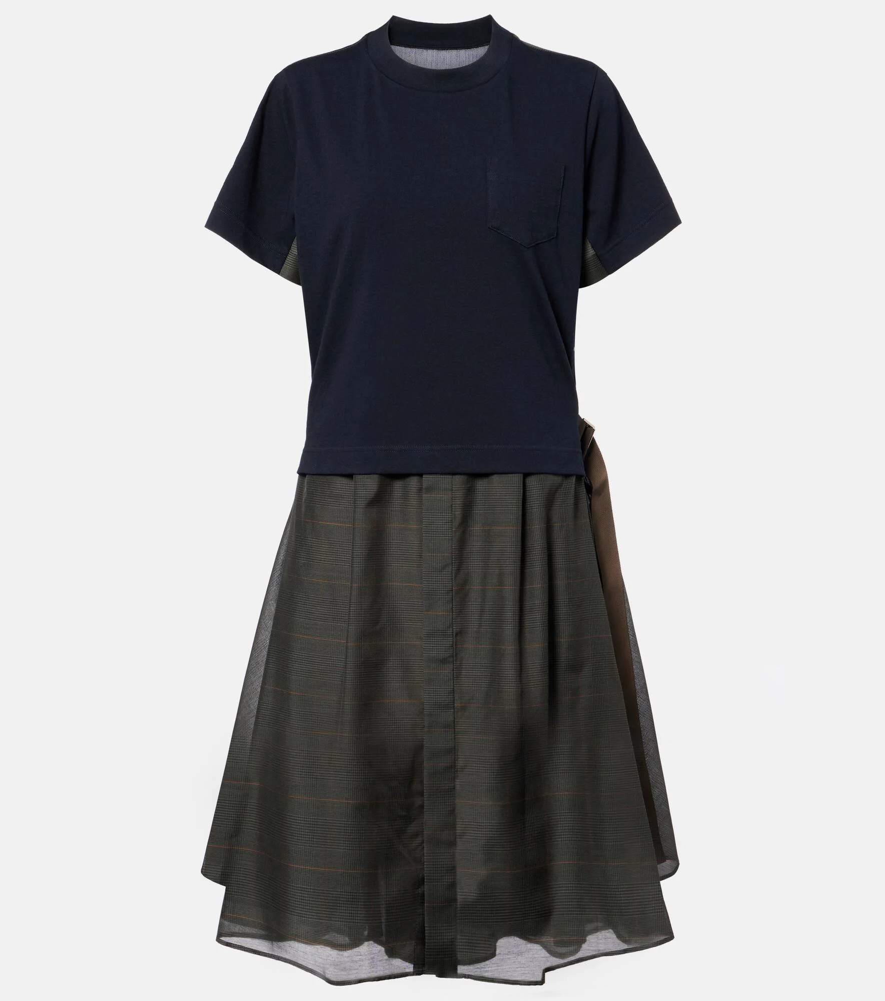 Jersey-paneled midi dress - 1