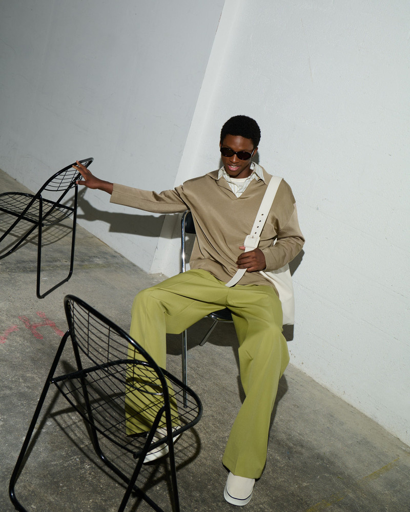 BEIGE WOOL LONG SLEEVES POLO 7