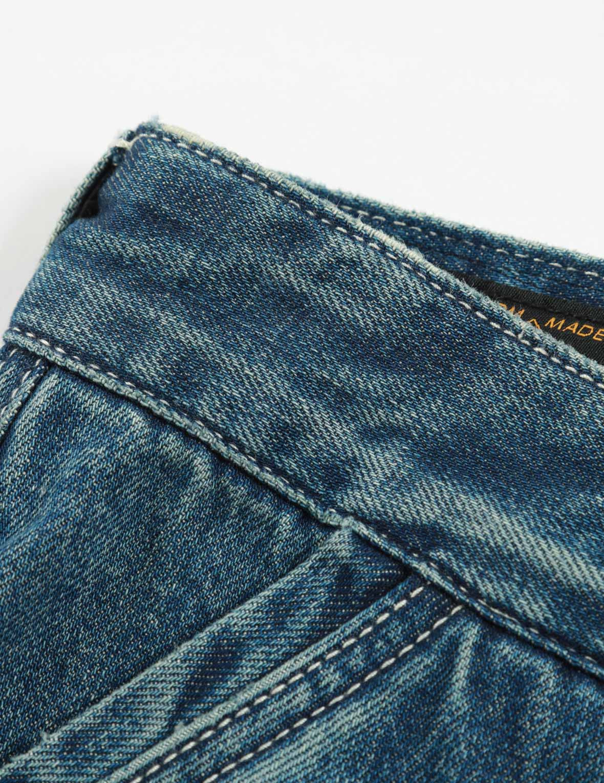 SEAGULL PRINT CARGO DENIM SHORTS - 8