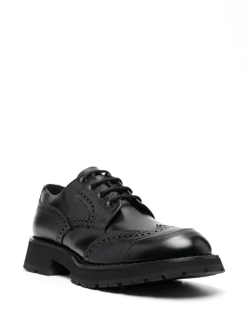 polished lace-up fastening brogues - 2