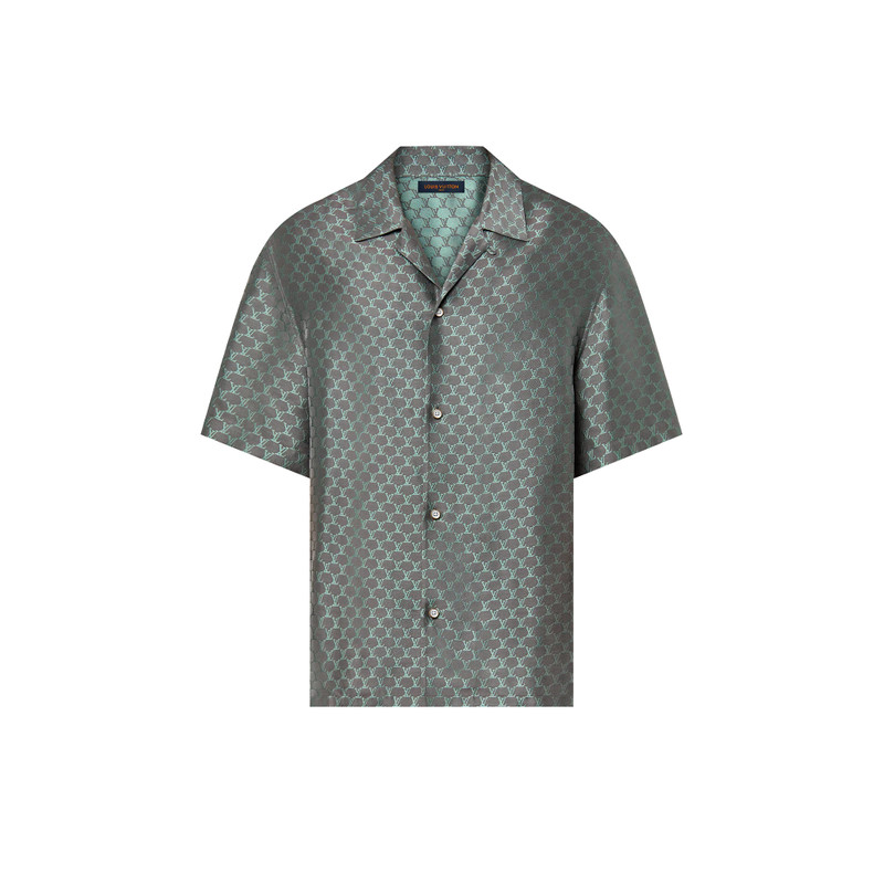 Short-Sleeved Jacquard Silk-Blend Shirt 1