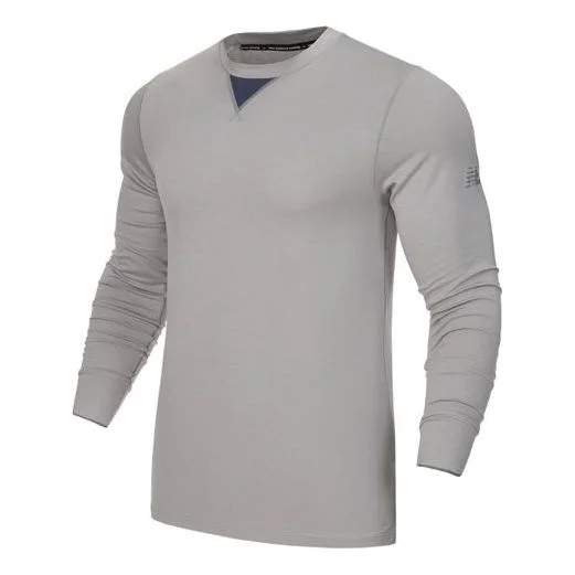 New Balance Men's New Balance Round Neck Forked Long Sleeves Gray MT13290-AG - 1