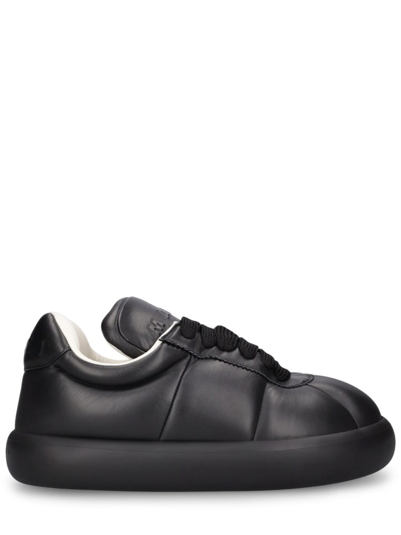 Chunky soft leather low top sneakers - 1