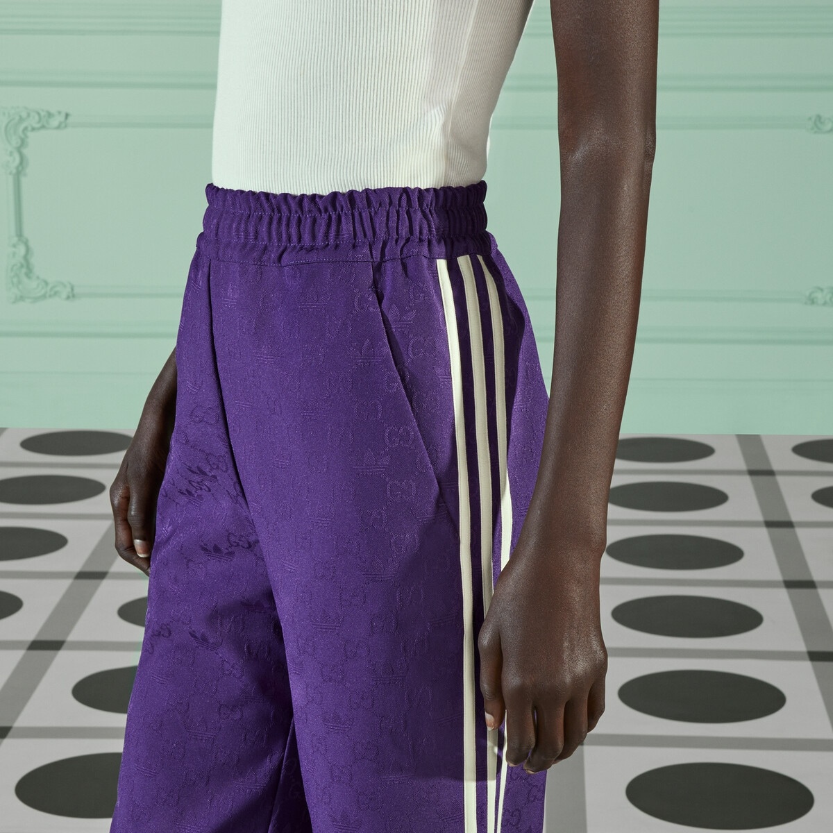 adidas x Gucci GG Trefoil wide-leg pant - 4