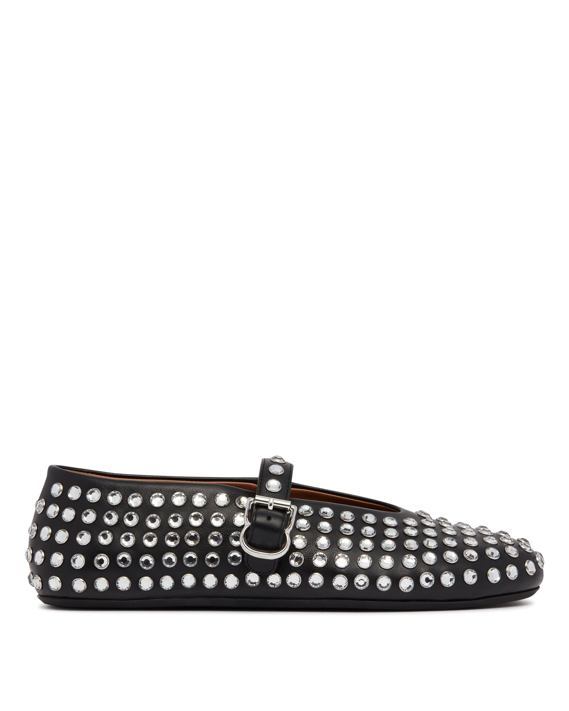 Black Strass Ballerina Flats - 1
