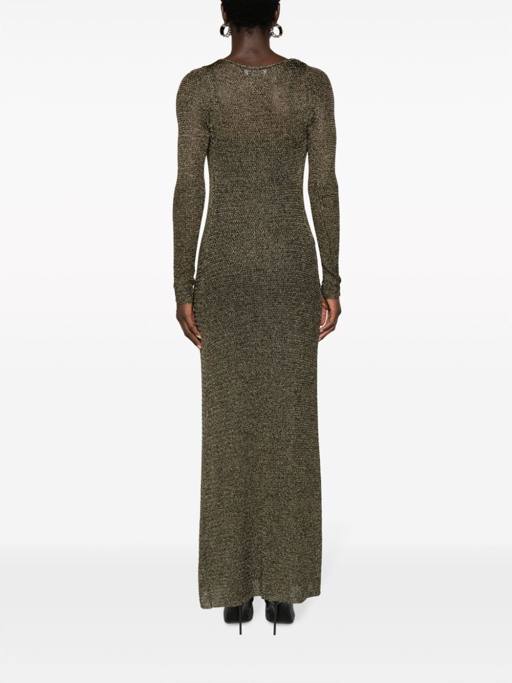 cowl-neck lamÃ© maxi dress - 4