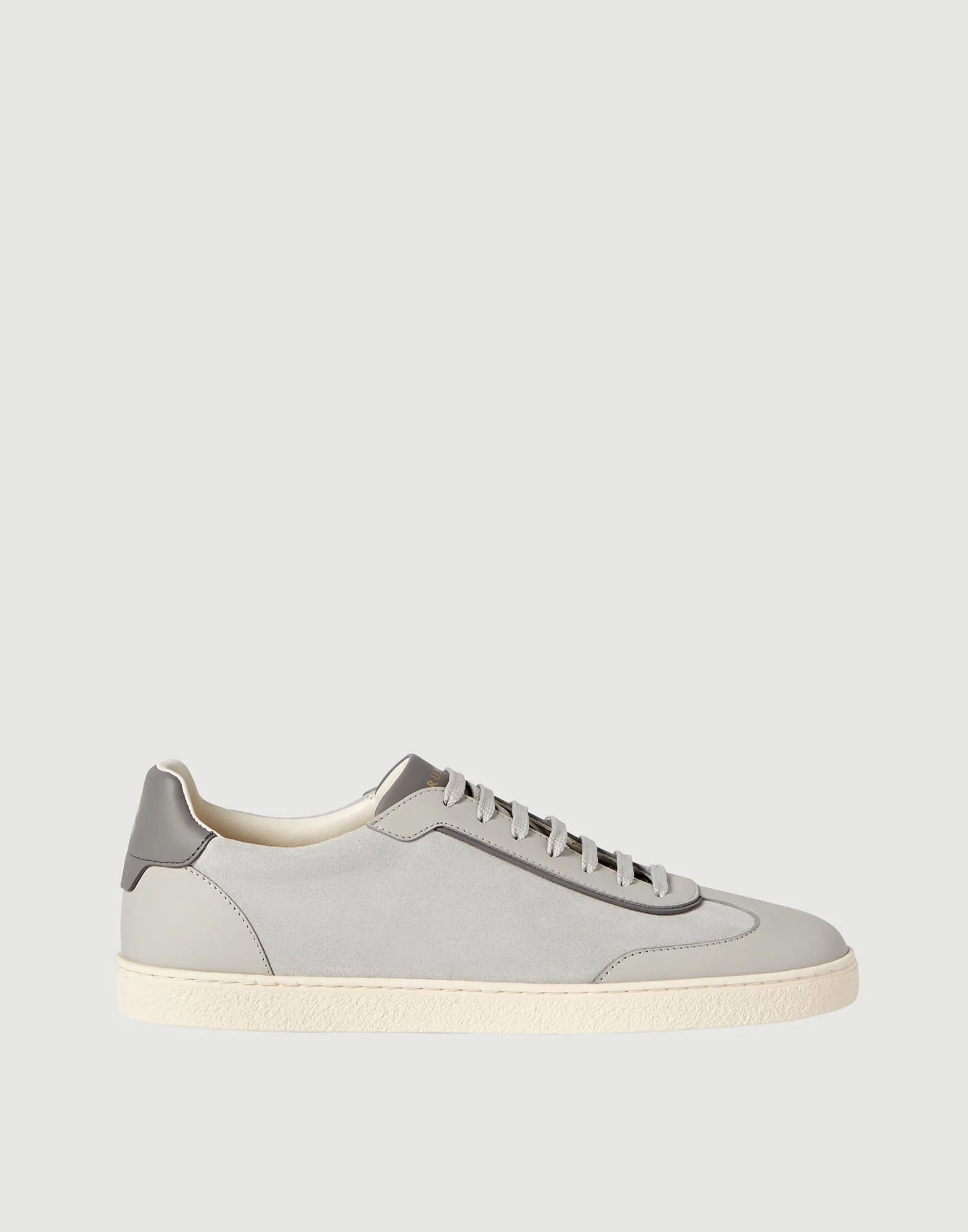 Suede and polished calfskin sneakers - 1