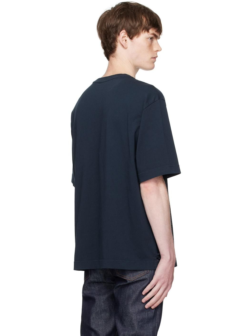 Navy Bold Fox Head Patch Oversized T-shirt - 3