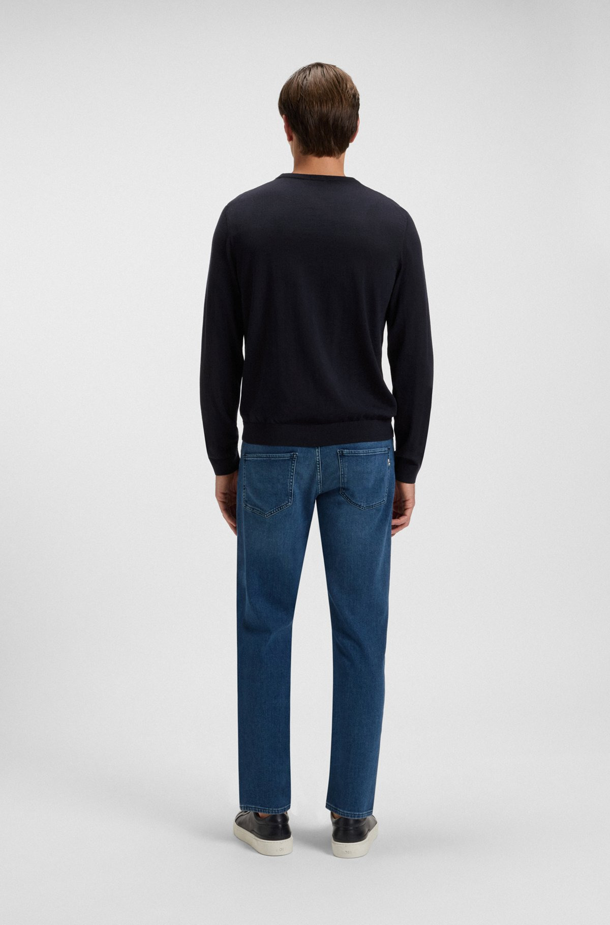 SLIM-FIT SWEATER IN MERINO WOOL WITH CREW NECKLINE - 5