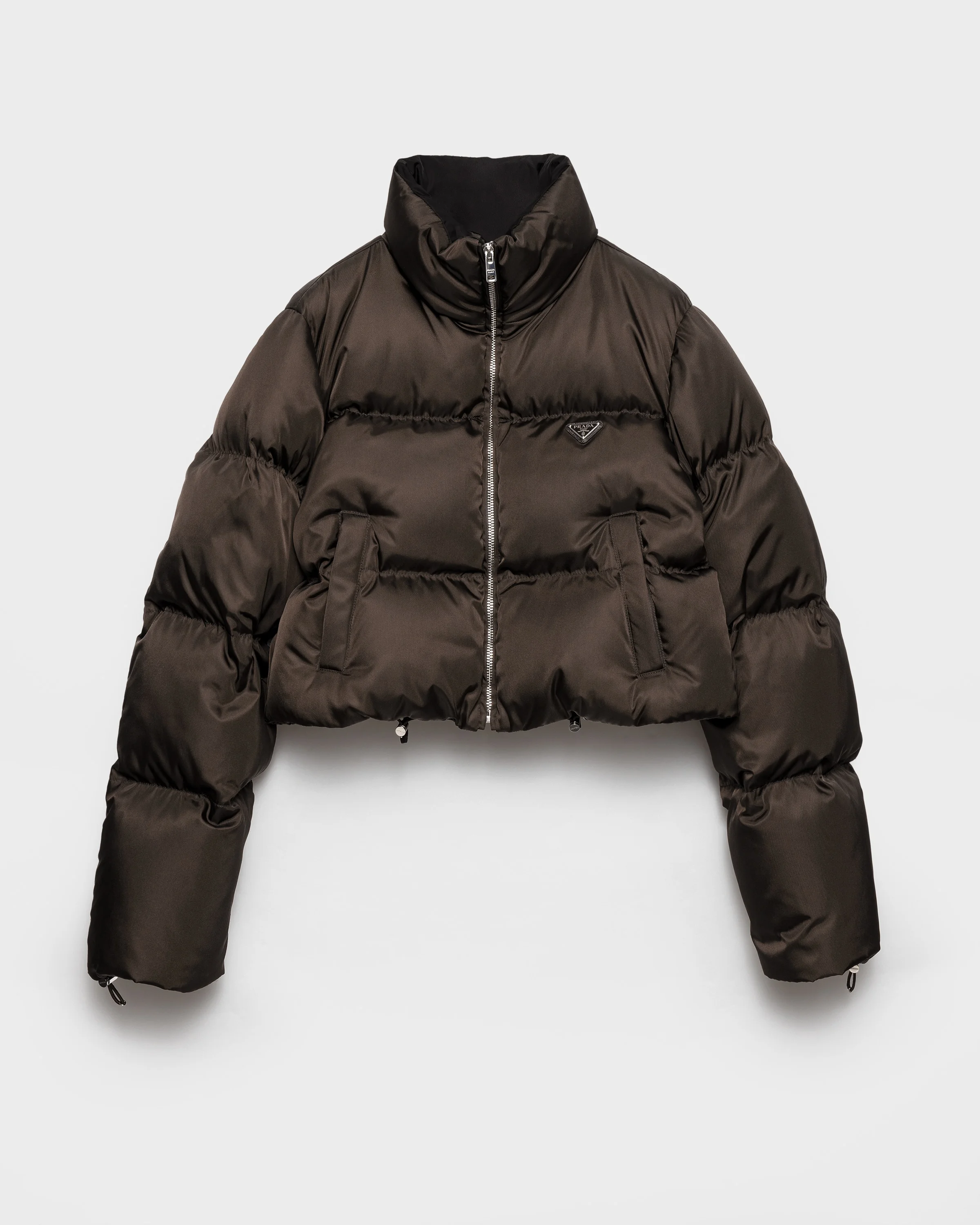 Cropped Re-Nylon down jacket - 1