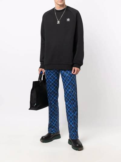 adidas logo-embroidered cotton sweatshirt outlook