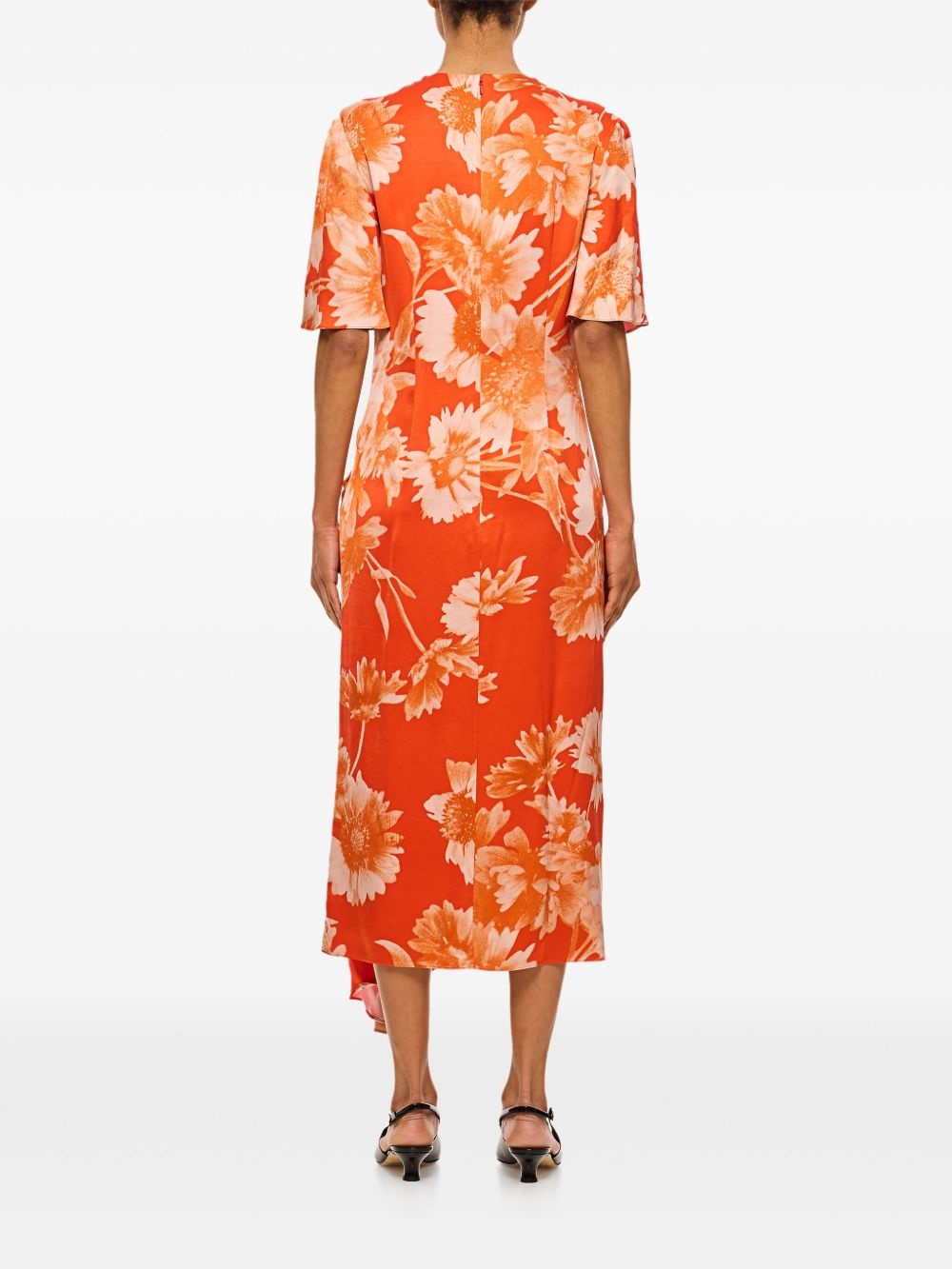 pinched-detailing dress - 3