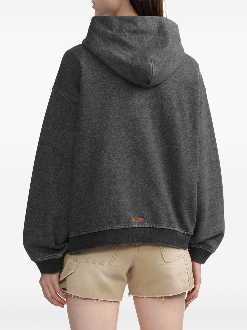 zip-up denim hoodie - 4